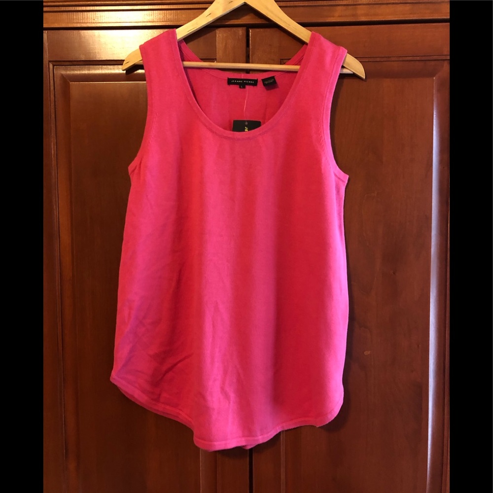 Jeanne Pierre Pink Tank Sweater NWT Size Large